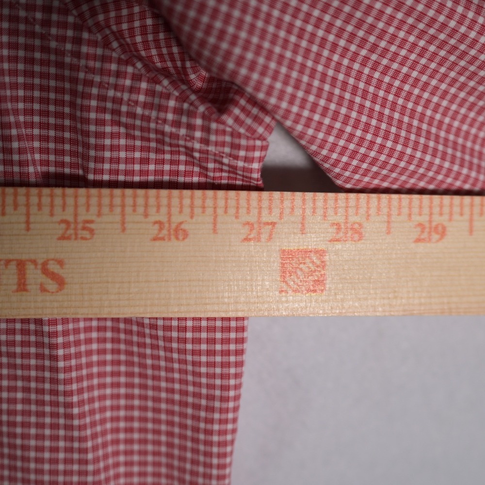 Jos. A. Bank Mens XL Traveler's Collection Red Gingham long sleeve shirt - Picture 6 of 8